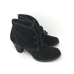 Clarks Carlisle Spice Black Suede Leather boots 10